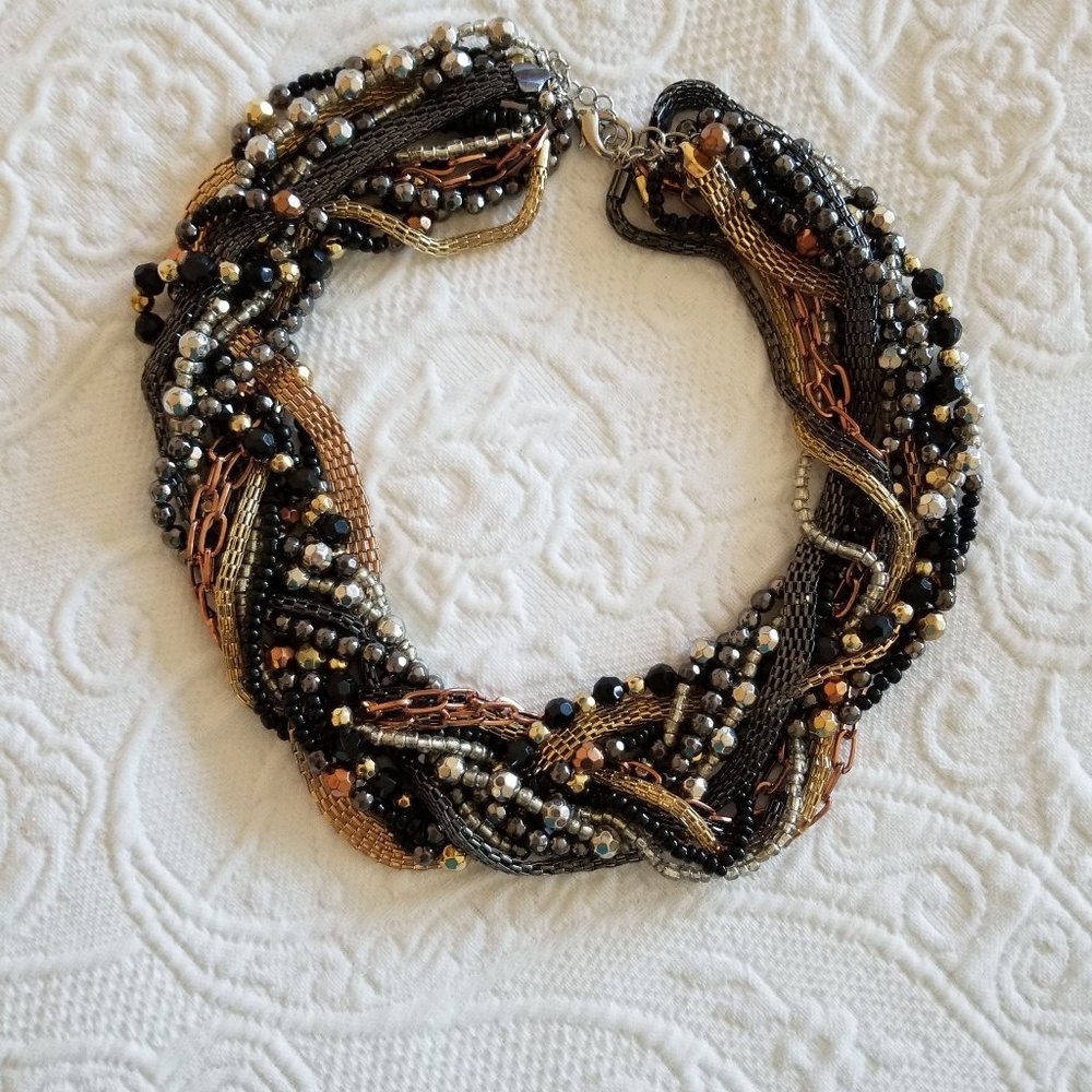 Two Super Chunky Chain Necklaces Plus Earrings